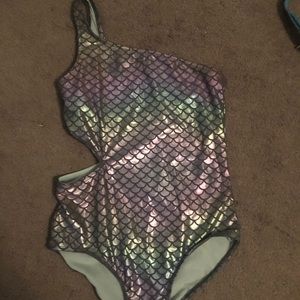 Justice Metallic Mermaid Girls Swimsuit size 16